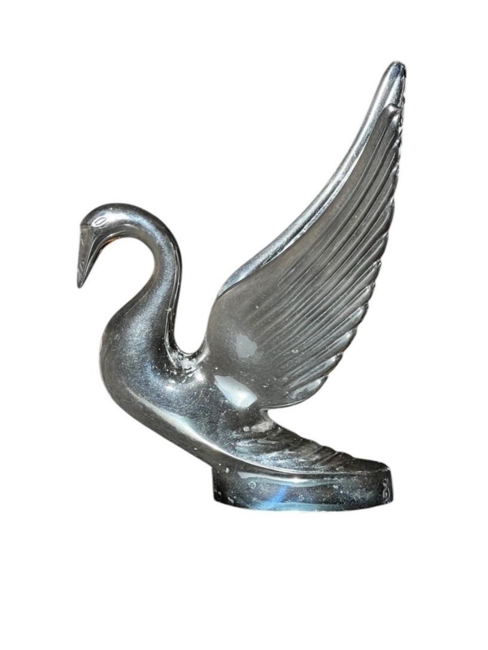 Vintage Chrome Flying Swan Hood Ornament Semi Peterbuilt Packard Trucker
